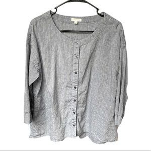 Eileen Fisher Chambray Tuniic High Lo Hem Medium